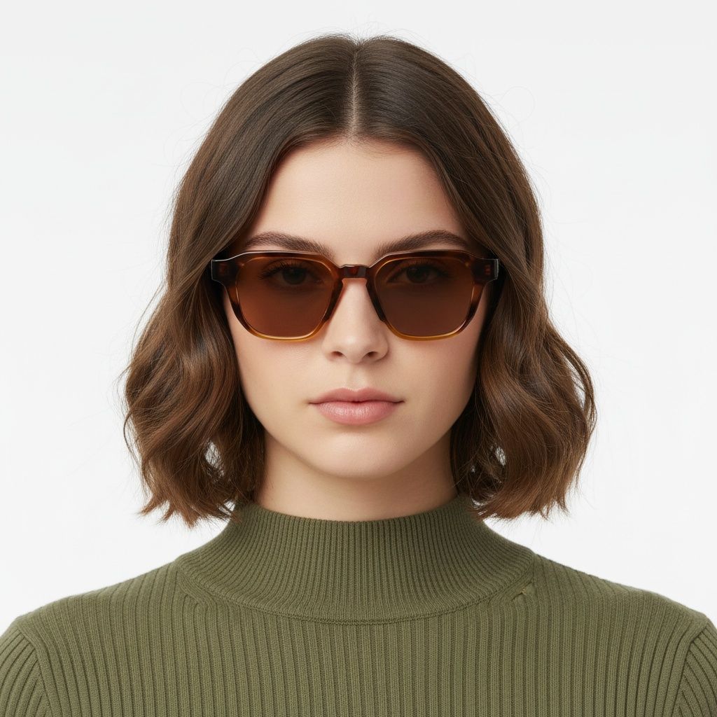 Rectangular Tortoiseshell Plastic Sunglasses #BS2503-0226