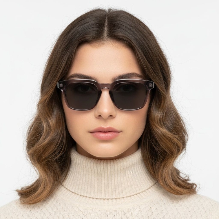 Rectangular Purple Plastic Sunglasses #BS2503-0233