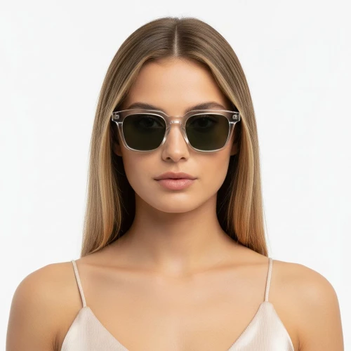 Rectangular Transparent Plastic Sunglasses #BS2503-0235