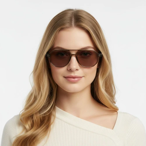 Aviator Brown Plastic Sunglasses #BS2503-0349