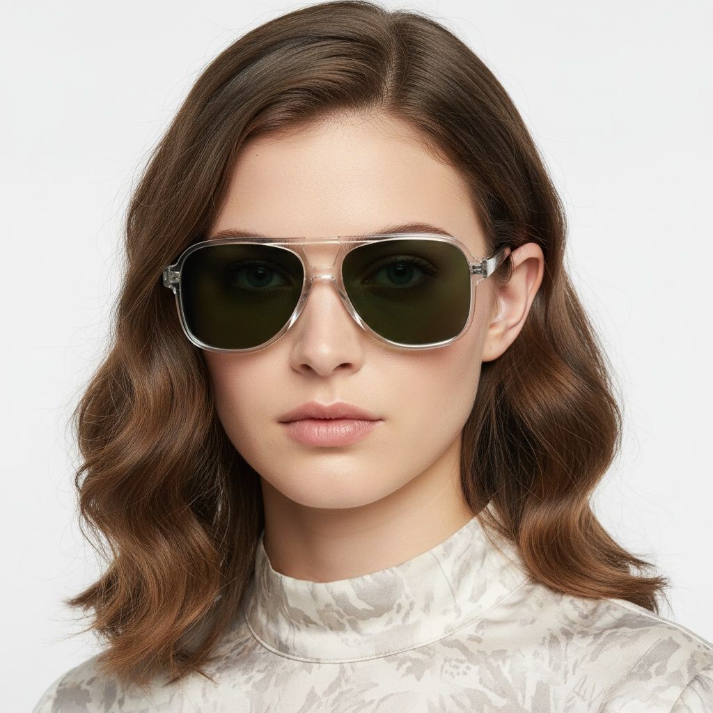 Gafas de sol de aviador de plástico transparente #BS2503-0358