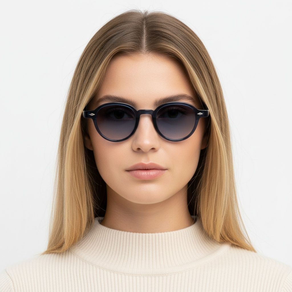 Ovale blaue Kunststoff-Sonnenbrille #BS2503-0379