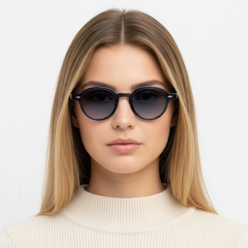 Ovale blaue Kunststoff-Sonnenbrille #BS2503-0379