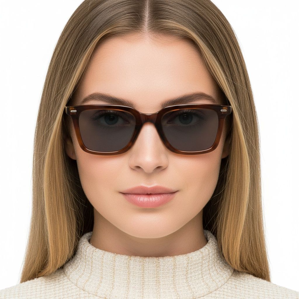 Rectangular Tortoiseshell Plastic Sunglasses #BS2503-0399