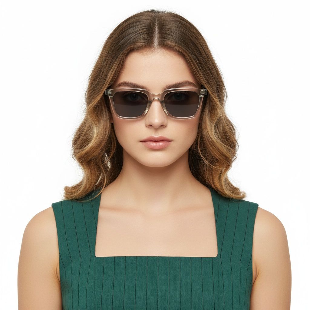 Rectangular Grey Plastic Sunglasses #BS2503-0400