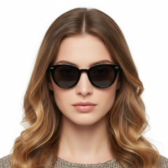 Oval Black Plastic Sunglasses #BS2503-0407