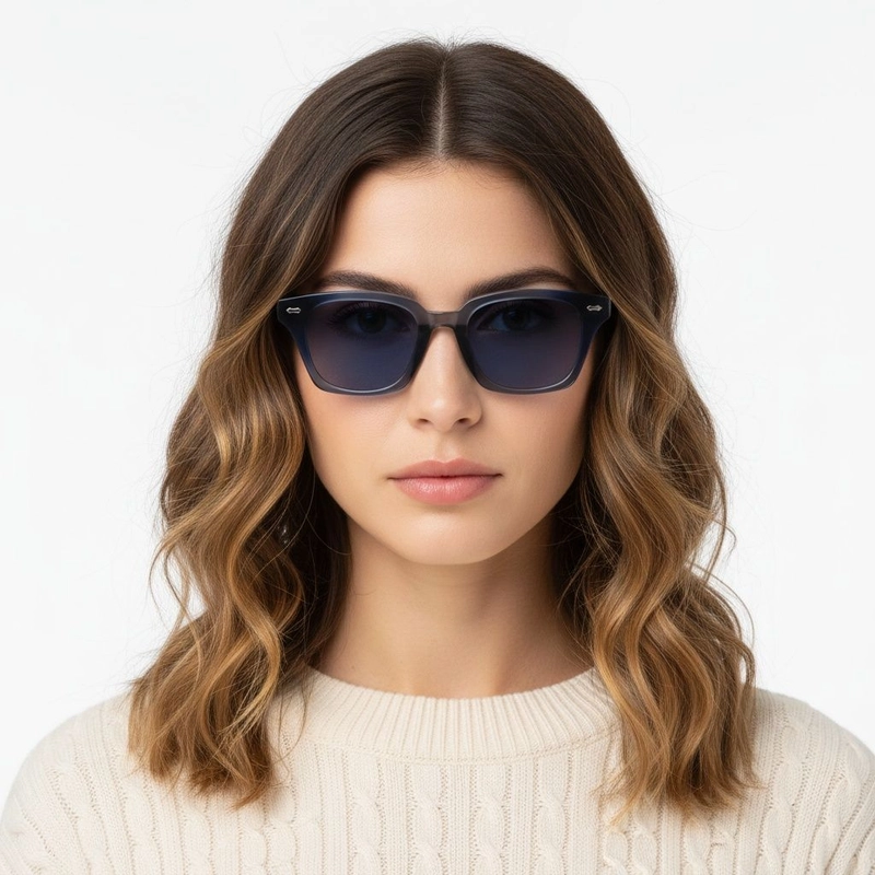 Rectangular Grey Plastic Sunglasses #BS2503-0418