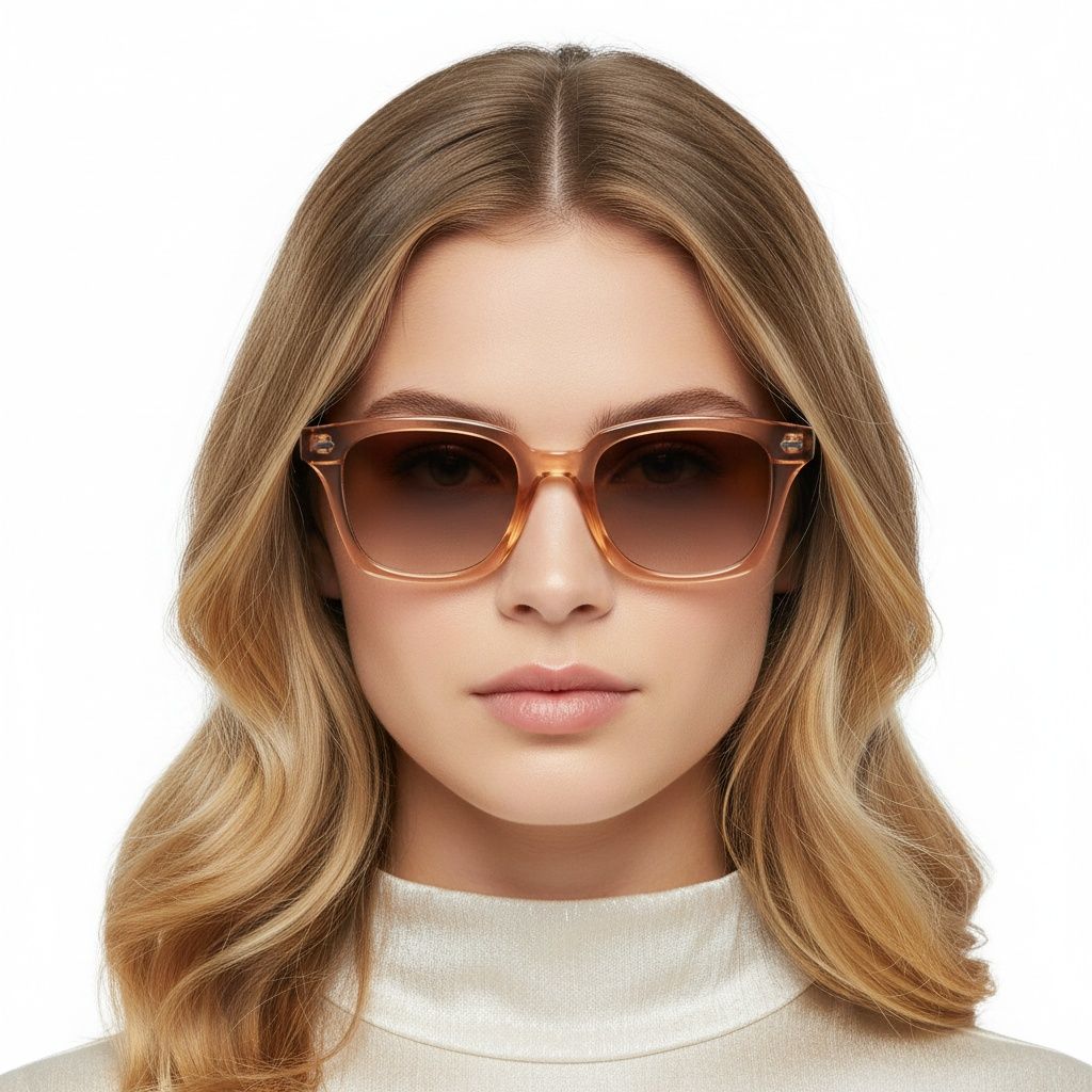 Rectangular Brown Plastic Sunglasses #BS2503-0420