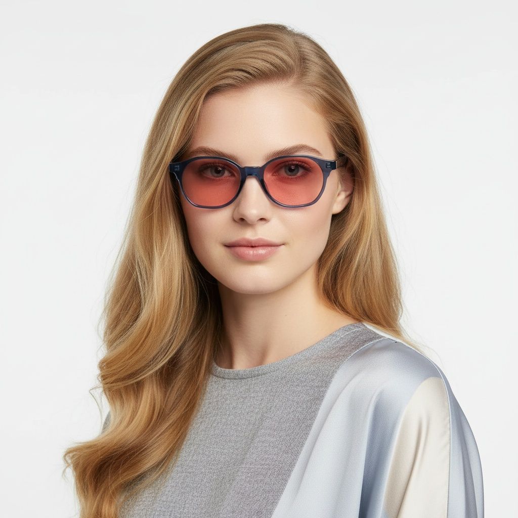 Geometric Blue Plastic Sunglasses #BS2503-0449