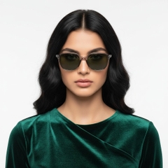 Gafas de sol ovaladas de plástico gris #BS2503-0487