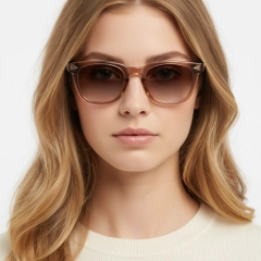Rectangular Brown Plastic Sunglasses #BS2503-0512