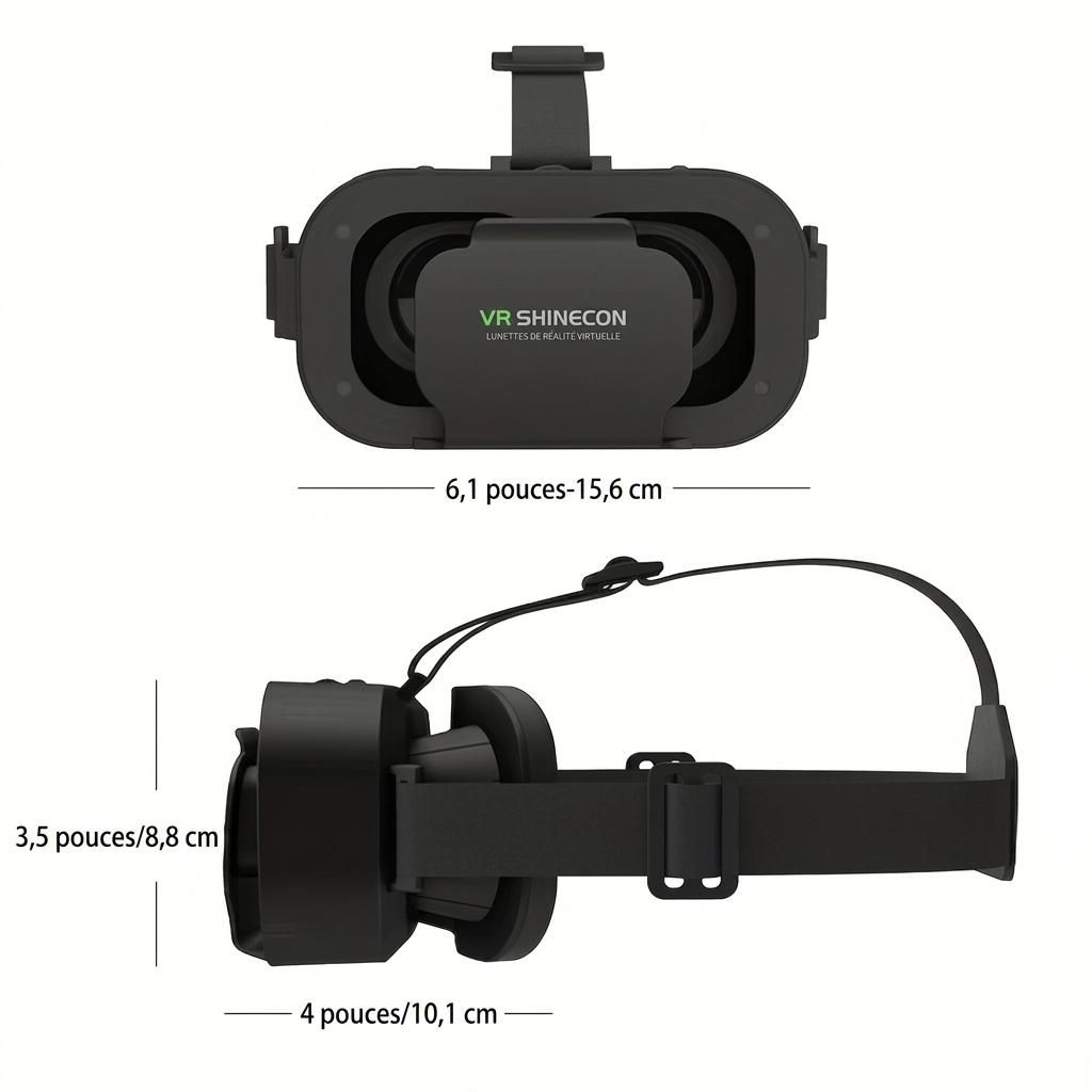 Lentilles pour casque VR Shinecon G05NA compatibles avec les smartphones Android et iOS de 4,7 à 6,5 pouces #19030003
