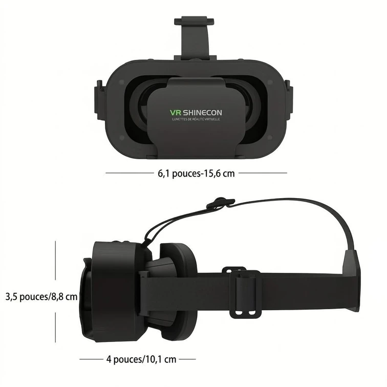 Lentilles pour casque VR Shinecon G05NA compatibles avec les smartphones Android et iOS de 4,7 à 6,5 pouces #19030003