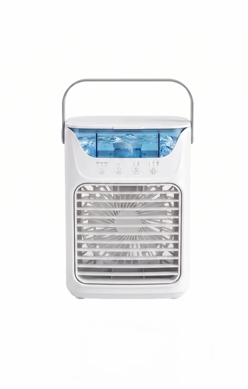Portable Mini Air Cooler Fan - USB Desk Humidifier with LED Light