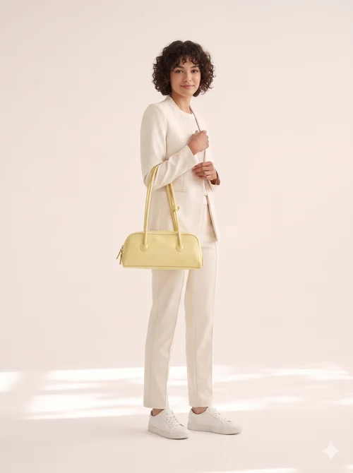 Retro Minimalist Baguette Shoulder Bag