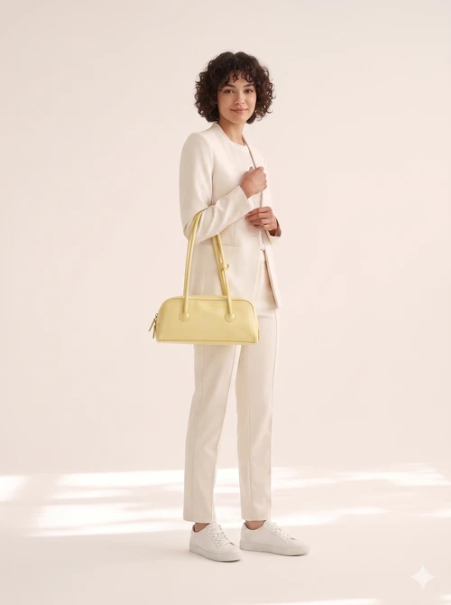 Retro Minimalist Baguette Shoulder Bag