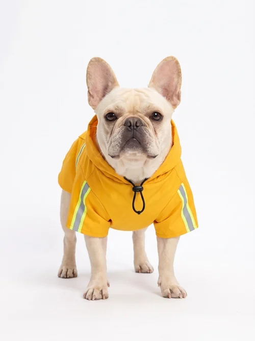 Reflective Waterproof Dog Raincoat with Hood & Leash Hole