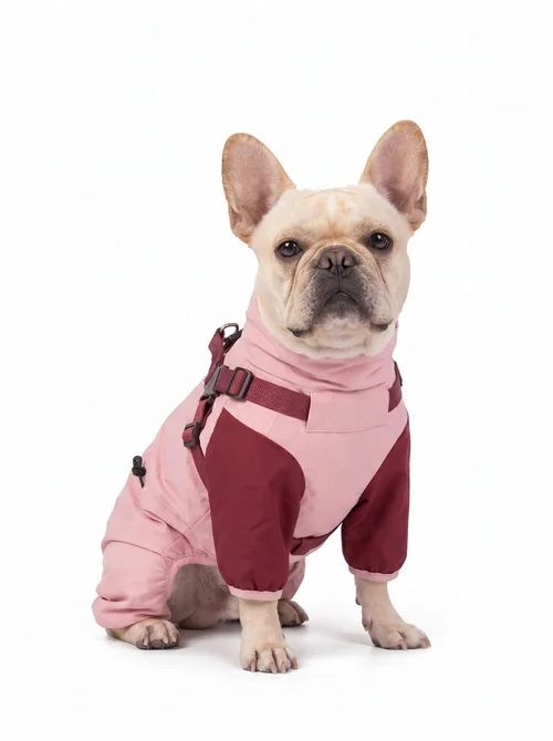 Waterproof Pet Raincoat Jumpsuit with Harness - All-Weather Dog Coat
