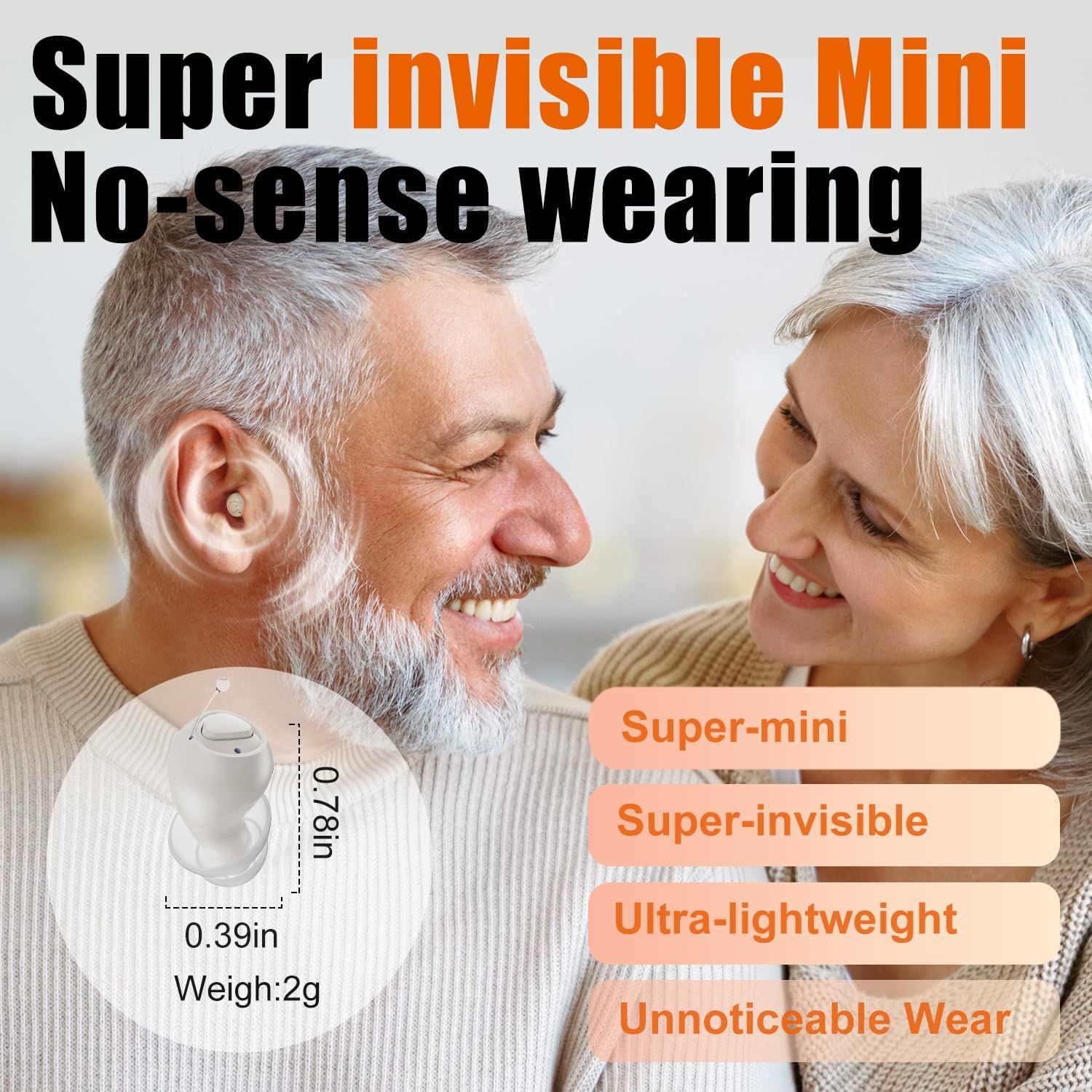 GM-990 Pair Beige AI Noise Reduction Hearing Aids UV Sterilization 120H #26240015