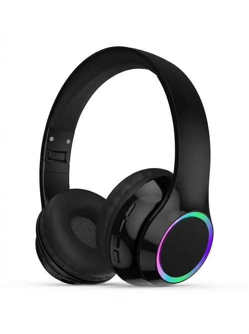 P102 RGB Light Wireless Over-Ear Headphones, Bluetooth 5.3, 40mm Drivers, Low Latency