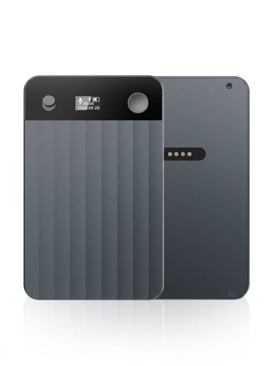 AI Voice Recorder, 4 High-Performance MEMS Mics, AI Noise Cancellation, Real-Time Transcription & Translation, 30-Hour Recording, 240-Day Standby, Black