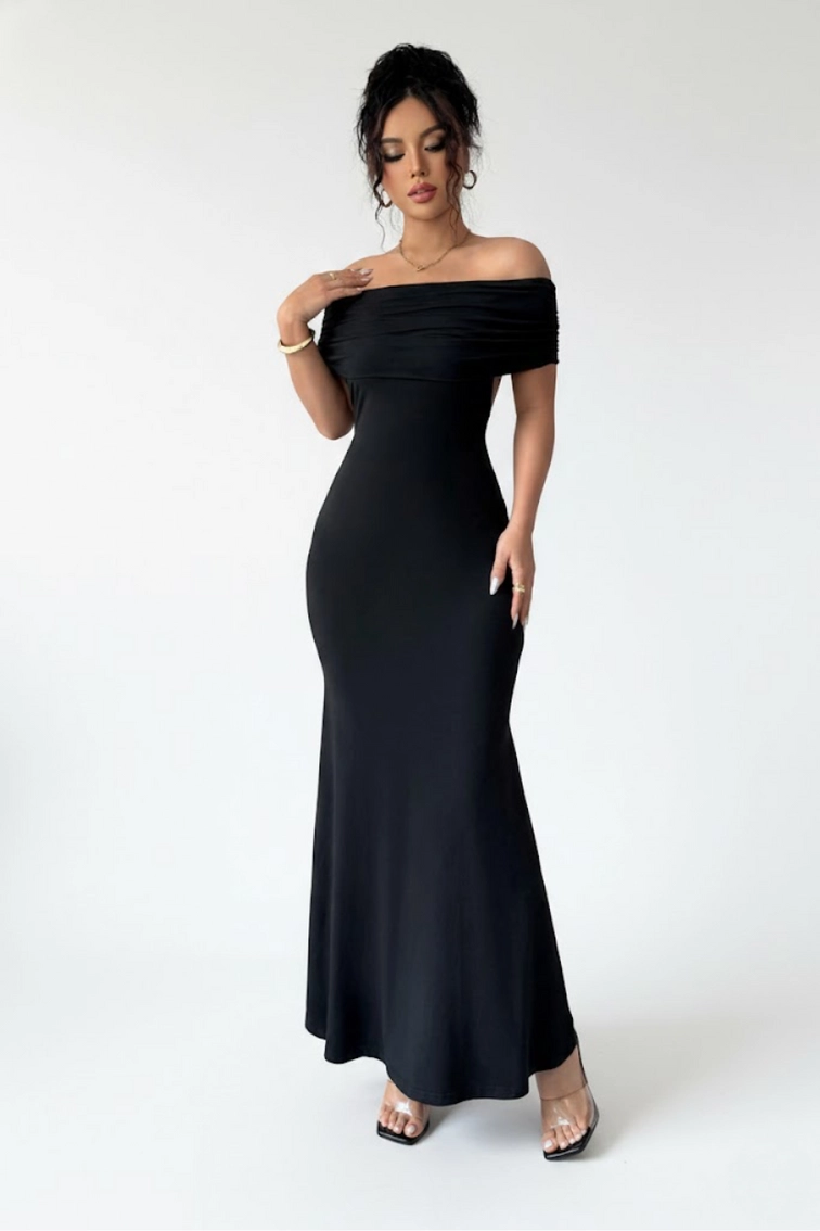 Women's Wear Sexy Crop Top Off-the-Shoulder Slim-Fit Bodycon Dress GWC-00001