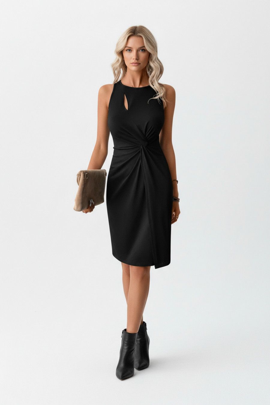 Black cotton polyester Polyester (polyester fiber) Party Style Dresses L GWC-00002