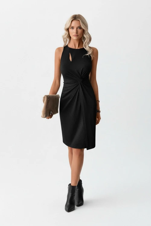 Black cotton polyester Polyester (polyester fiber) Party Style Dresses L GWC-00002