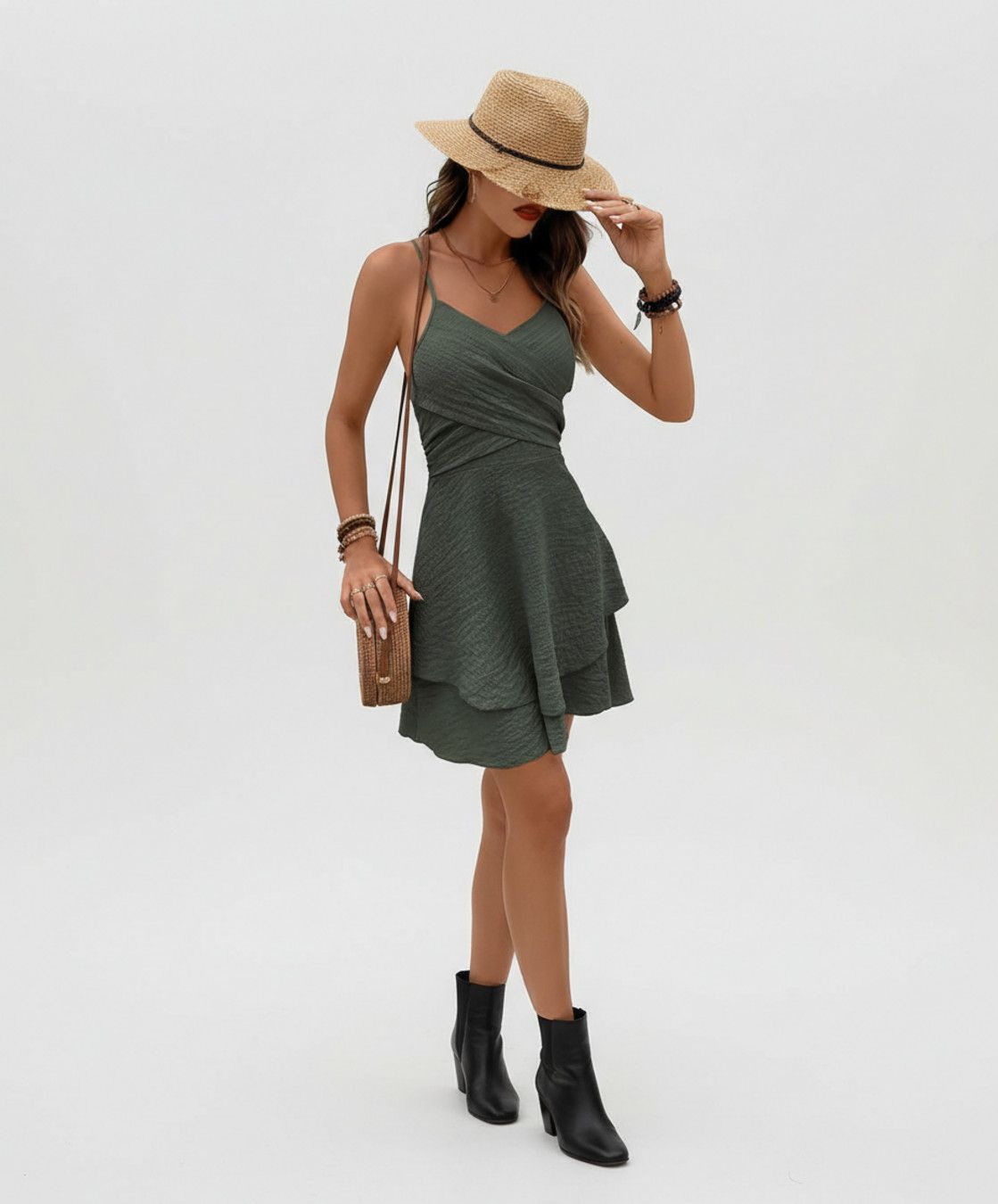 Vestidos de trabajo de poliéster verde oliva L GWC-00004