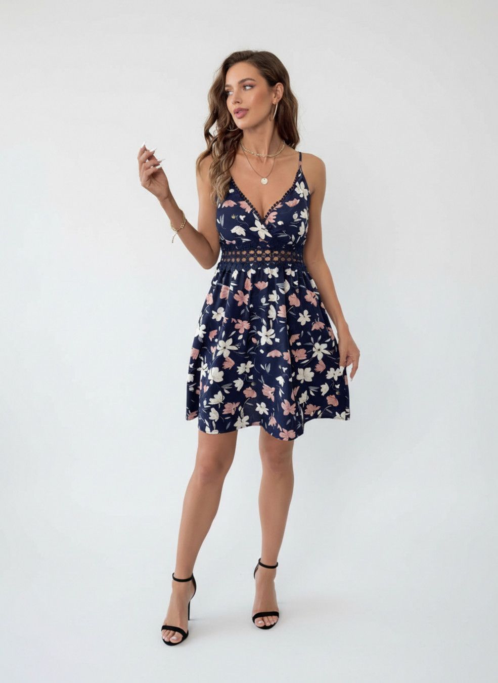 Vestidos de trabajo de poliéster azul marino L GWC-00005