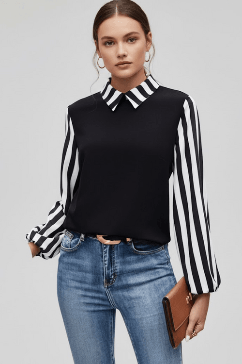 Casual Button-Down Striped/Checkered Long Shirt GWC-00002