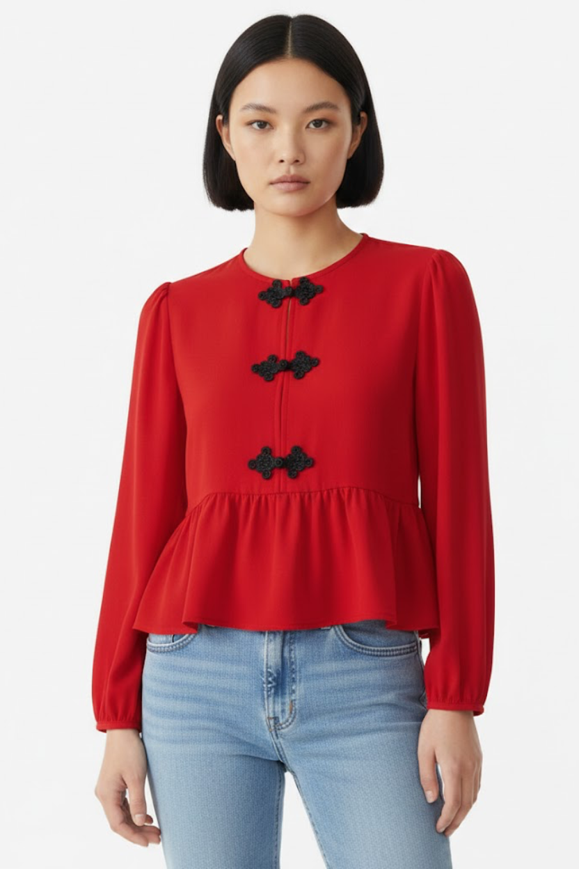 Fashion Office Bow Tie Long-Sleeve Blouse GWC-00007