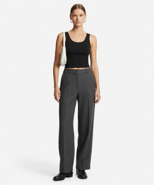 Black Knitted fabrics Polyester (polyester fiber) Party Style Tops L GWC-00024