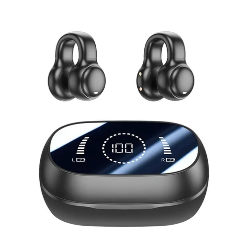 9D Wireless Ear-Clip Headphones with LED Power Display Model#M47