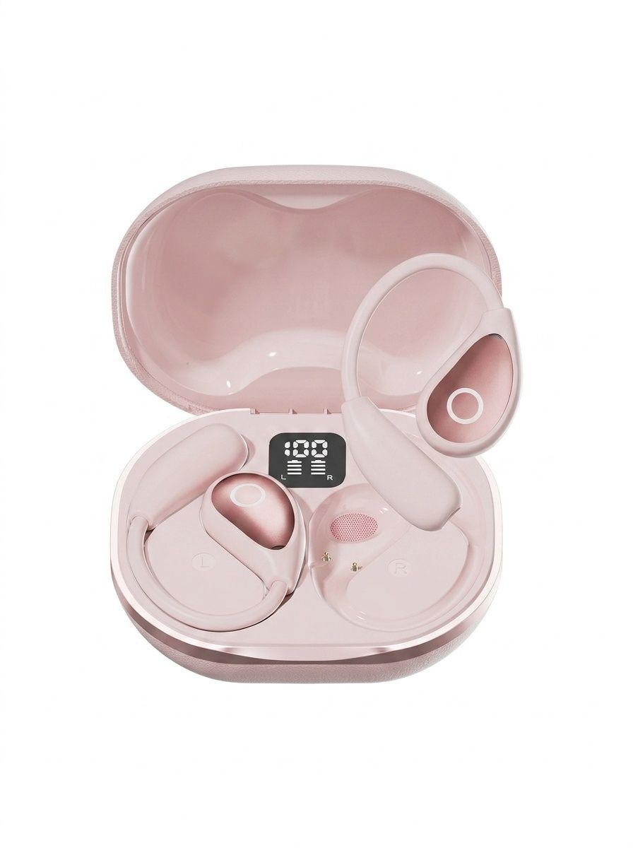Wireless Open-Ear Bluetooth Earbuds with Leather Charging Case Model#M95