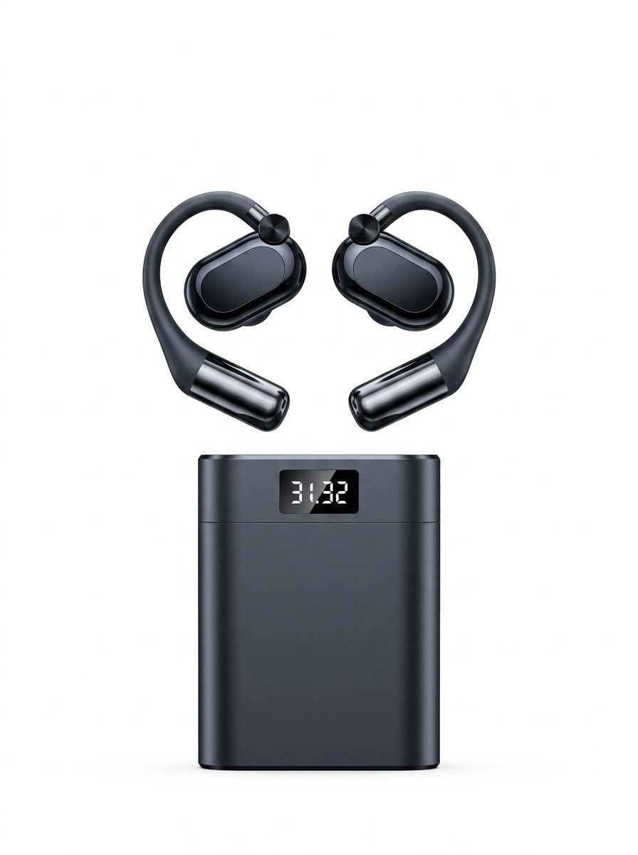 Wireless Open-Ear Bluetooth 5.4 Earbuds with LED Power Case Model#M116