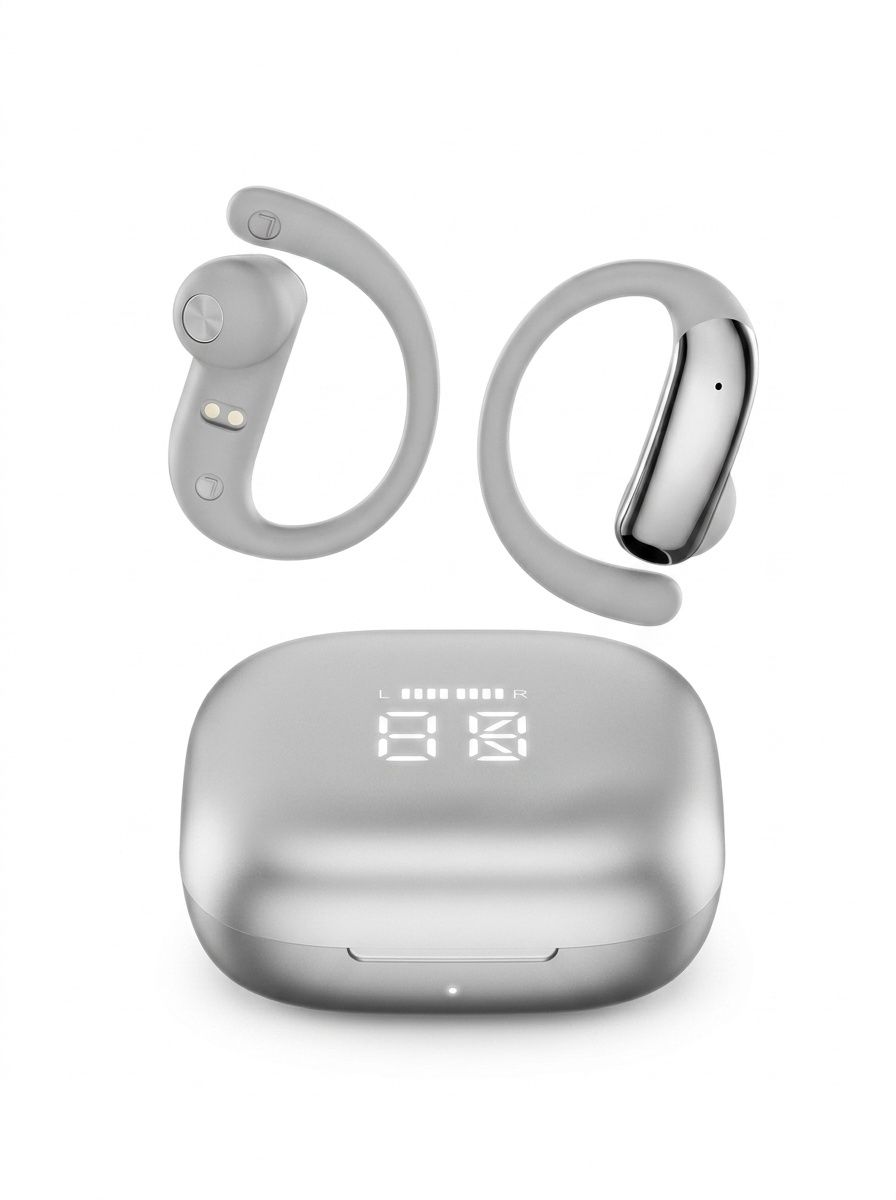 Open-Ear Wireless HiFi Earbuds with LED Charging Case Model#M142