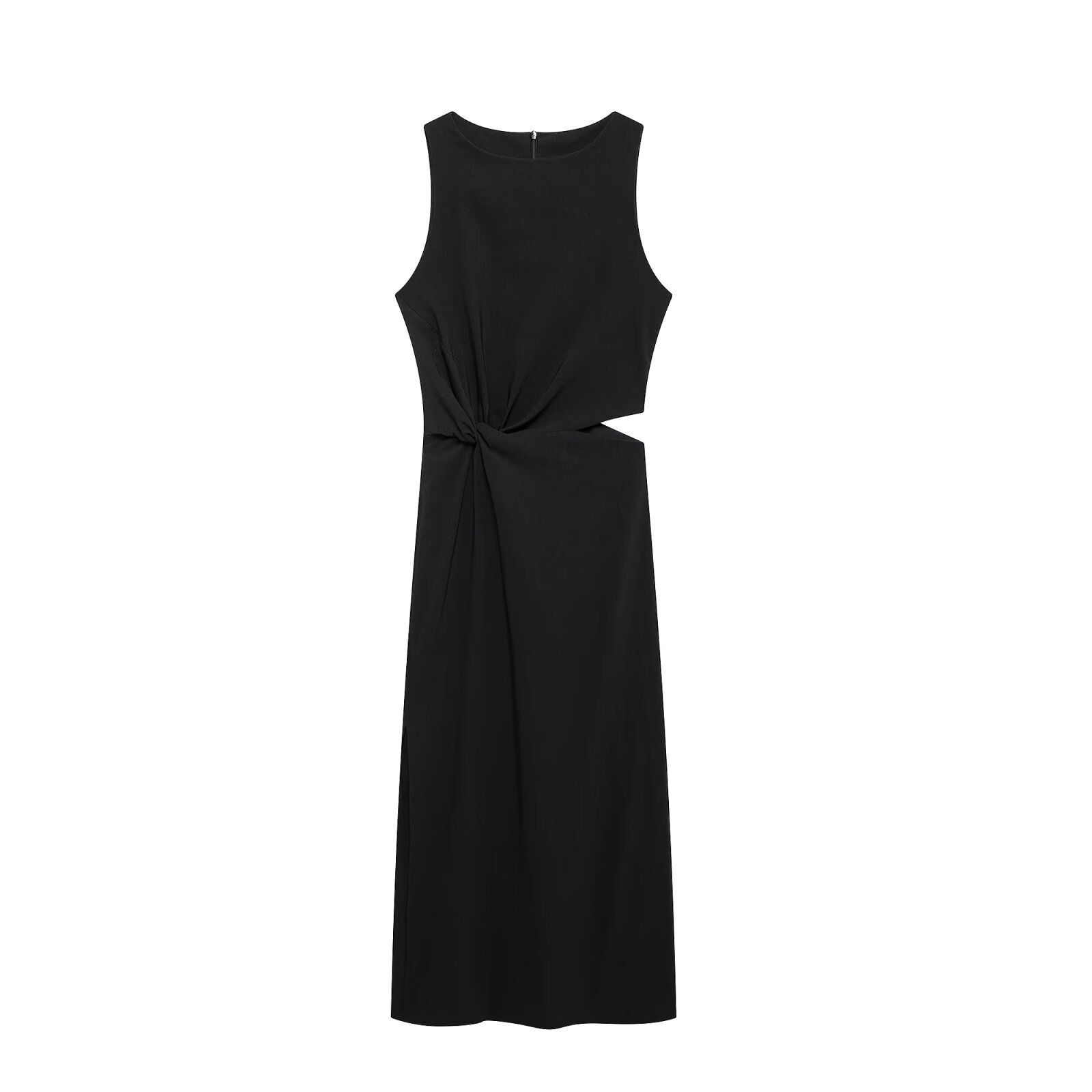 Midi Dress Open Front Classic European Style KUN-00002