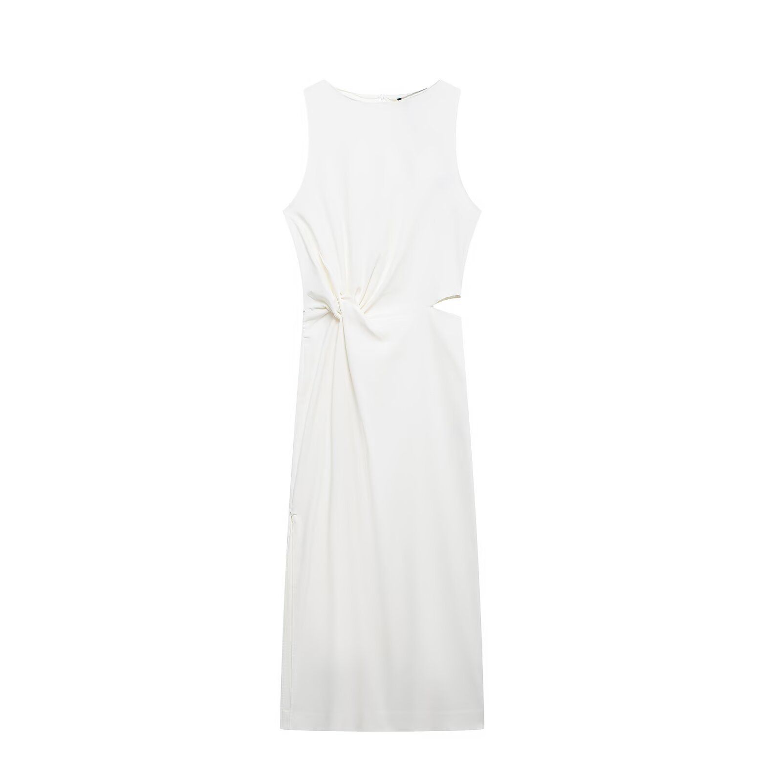 Midi Dress Open Front Classic European Style KUN-00002