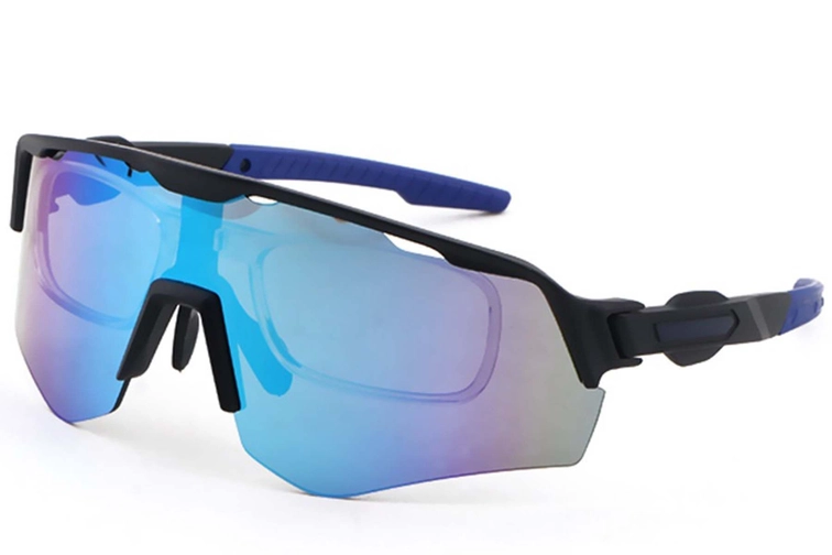 Lunettes de soleil irrégulières en plastique noir #BS1725-0054