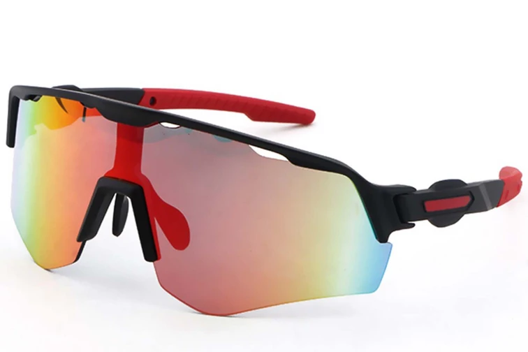 Lunettes de soleil irrégulières en plastique noir #BS1725-0053