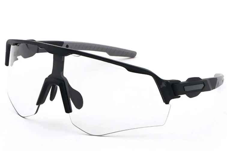 Lunettes de soleil irrégulières en plastique noir #BS1725-0051