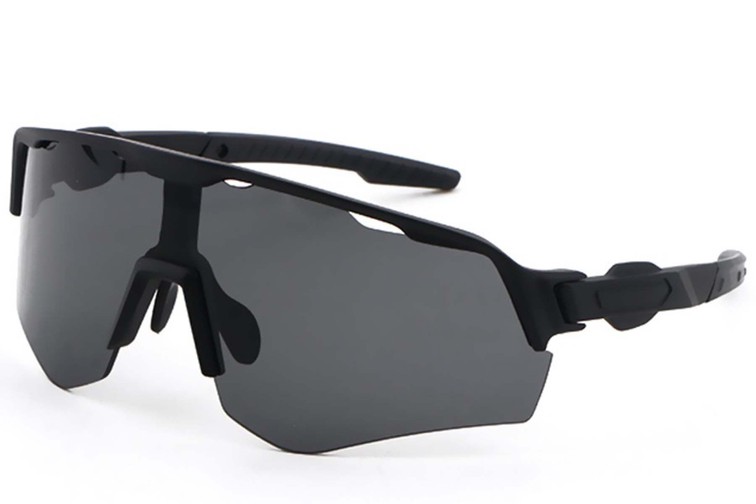 Lunettes de soleil irrégulières en plastique noir #BS1725-0052