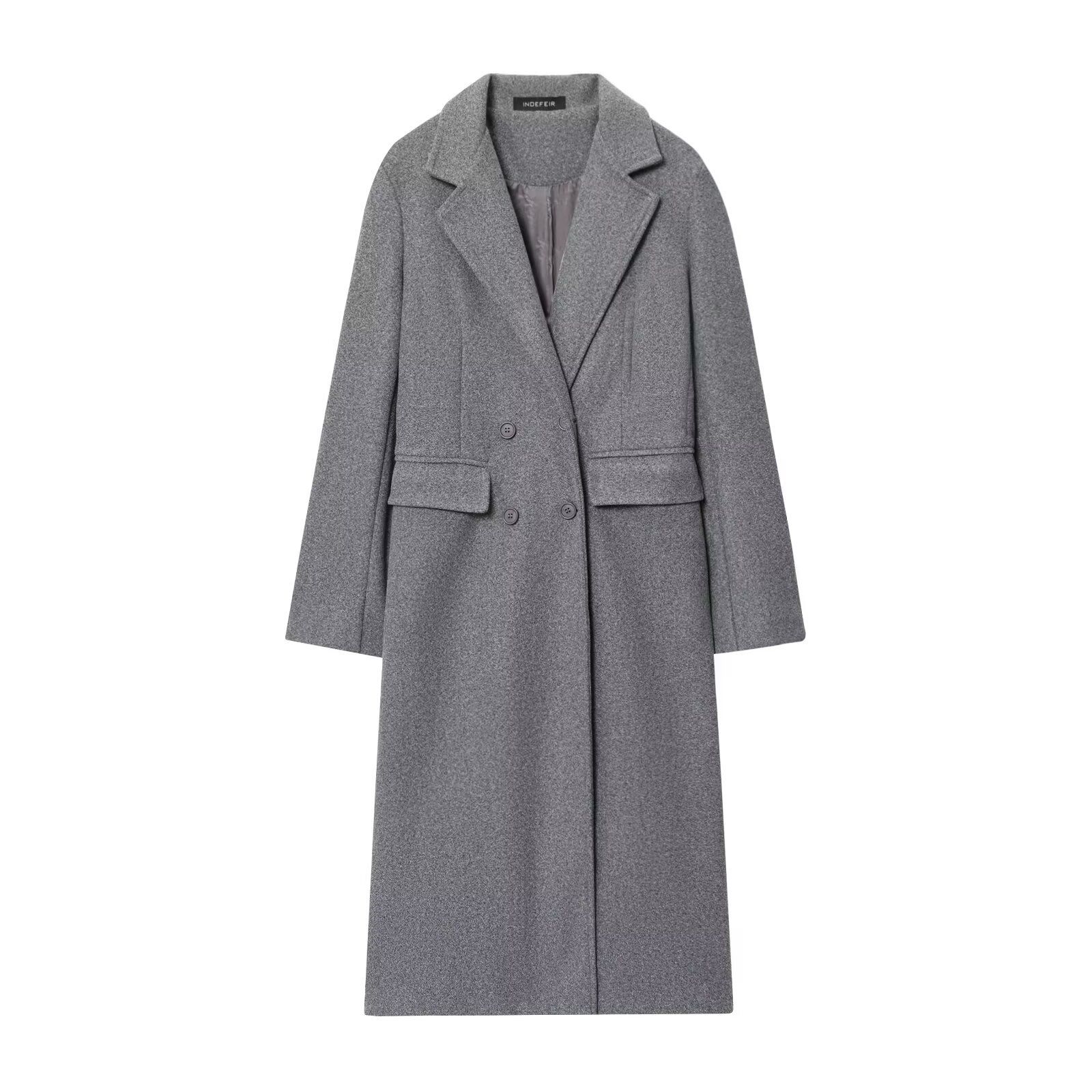 Abrigo de mezcla de lana, prenda informal de moda KUN-00021