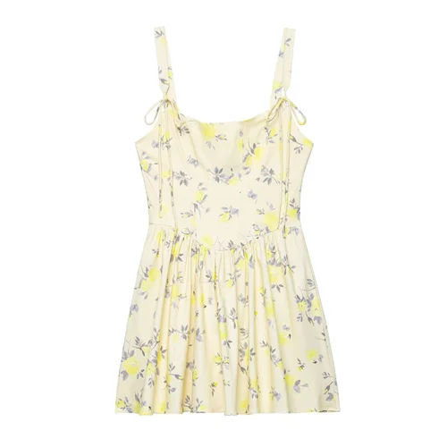 Cotton Floral Mini Dress - Versatile Summer Sundress KUN-00128