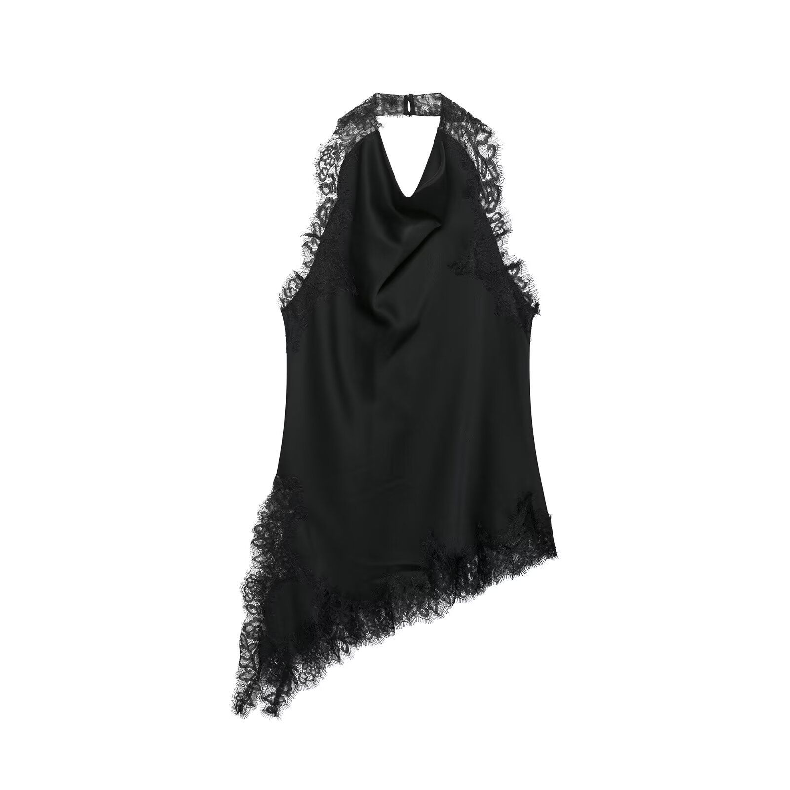 Colección de top de encaje y vestido de satén - Cuello halter KUN-00087