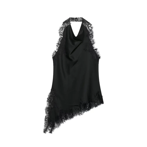 Colección de top de encaje y vestido de satén - Cuello halter KUN-00087