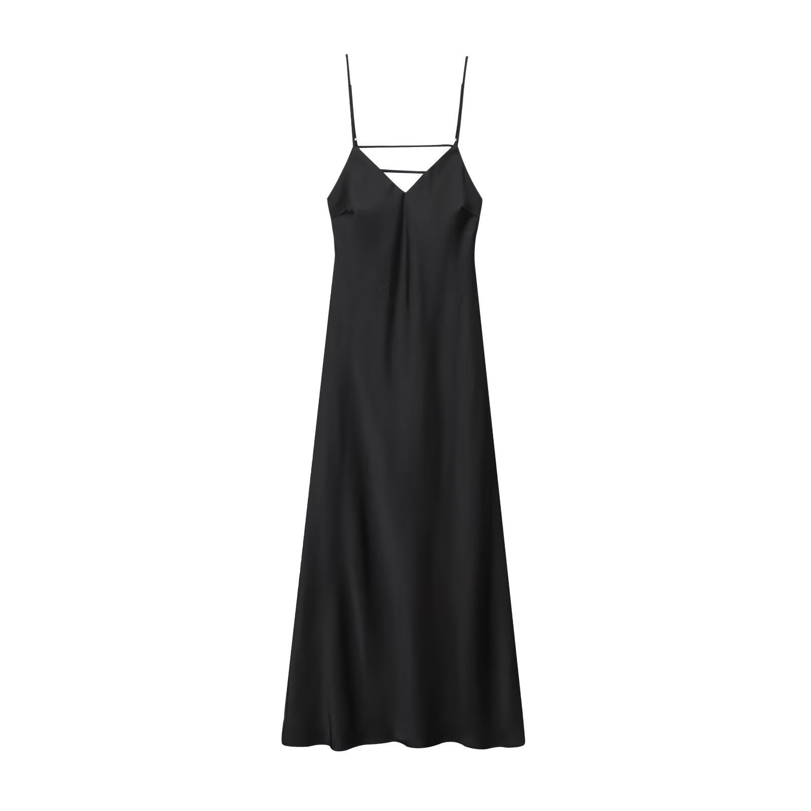 Satin Midi Dress Elegant Style KUN-00052