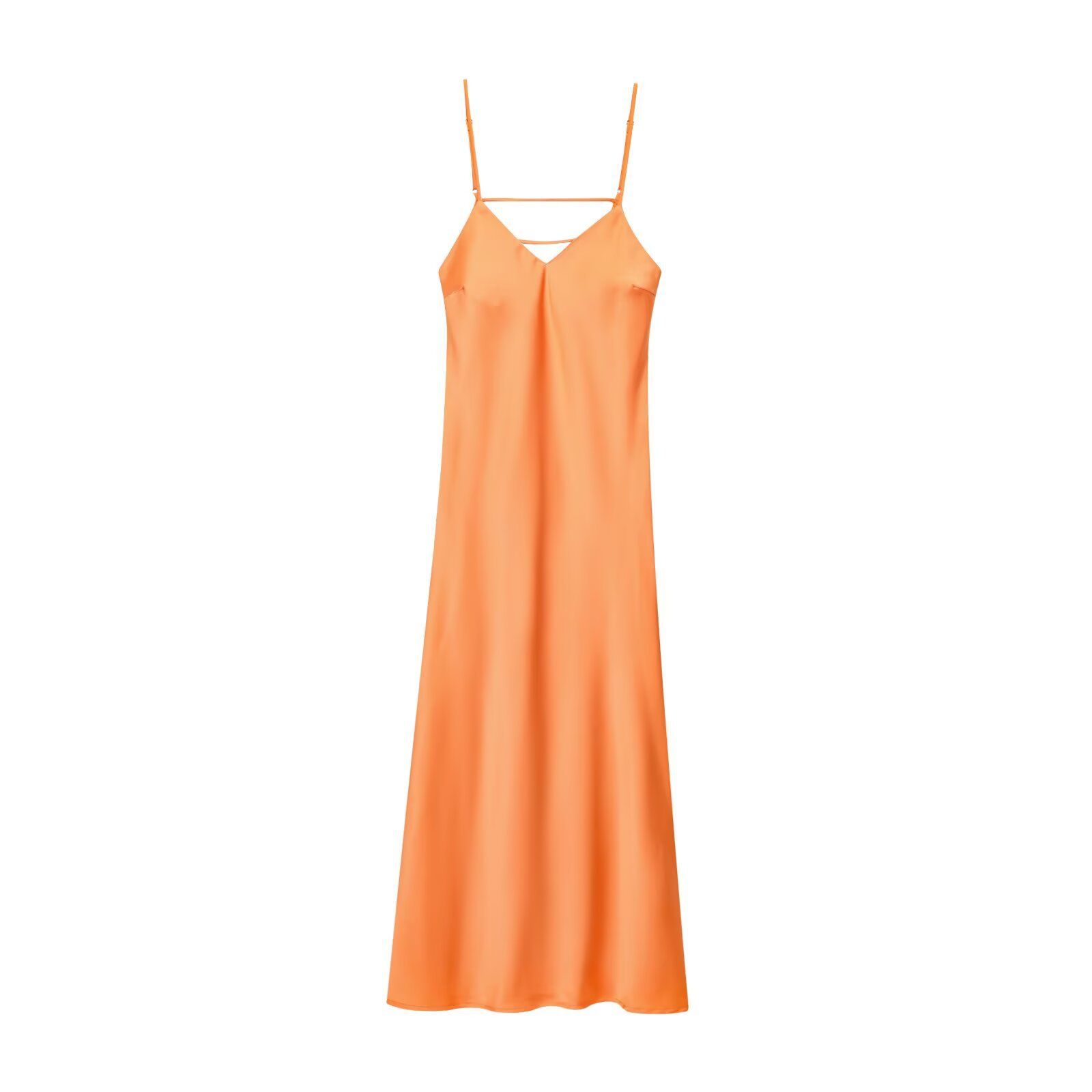 Satin Midi Dress Elegant Style KUN-00052