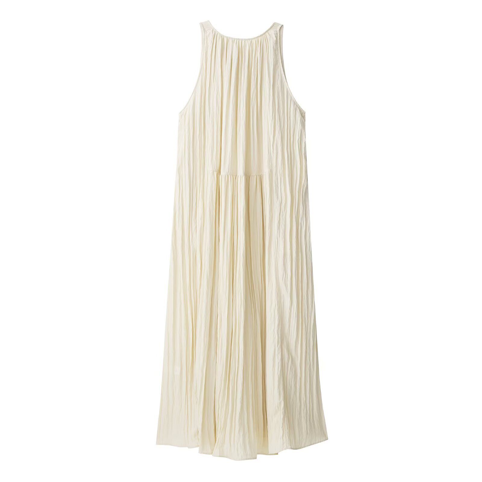 Women's Ruched Midi Dress - Versatile European Style KUN-00220